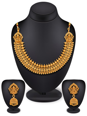 Golden Temple Style Embossed Necklace Set