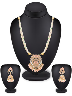 Multicolored Stone Studded Necklace Set