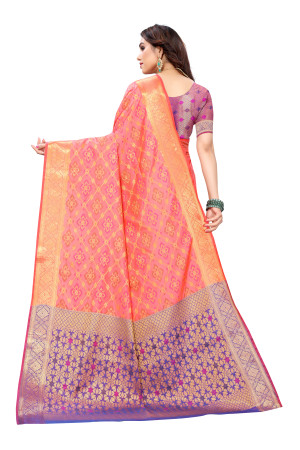 Gajari color patola silk saree with weaving work