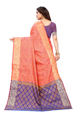 Gajari color patola silk saree with weaving work