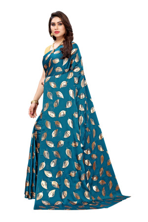 Firoji color pure Satin silk saree