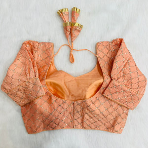 Peach color exclusive wedding collection blouse