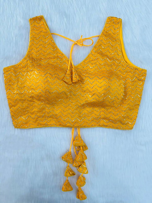 Mustard yellow color exclusive wedding collection blouse