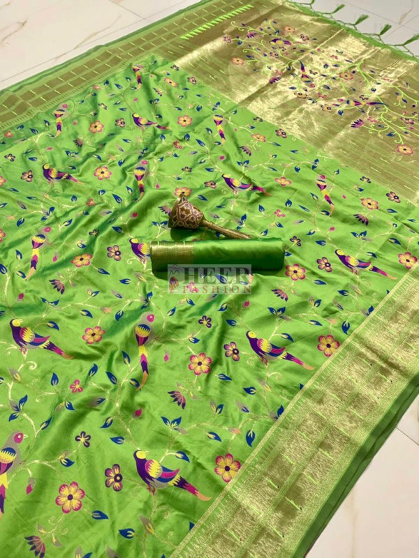 Fashionable Paithani Silk Perrot Zari Weaving Work Saree main image 0