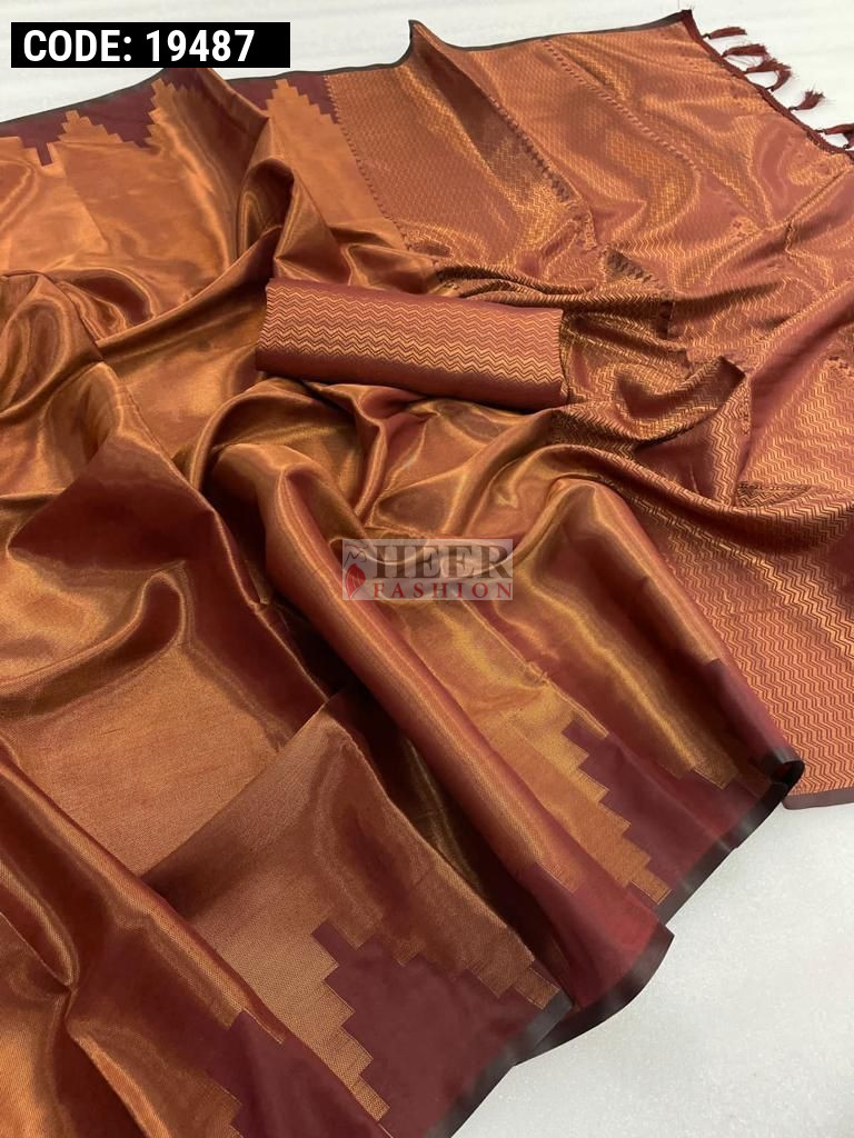 MAHROON SEQUENCE SILK SAREE