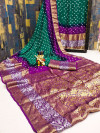 Multi color bandhani saree with zari weaving work