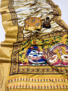 Yellow color dola silk saree with digital printed work