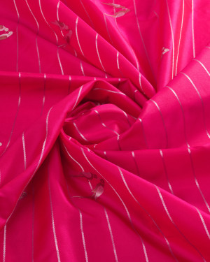 Pink color jacquard silk saree with zari work