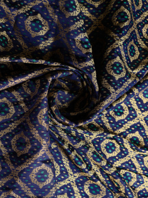 Navy blue color patola silk saree with woven design