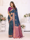 Morpeach rajwadi  lichi silk saree with zari weaving work