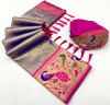 Purple soft tissue silk paithani saree with zari weaving work