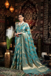 Rama green jimmy choo saree with weaving work