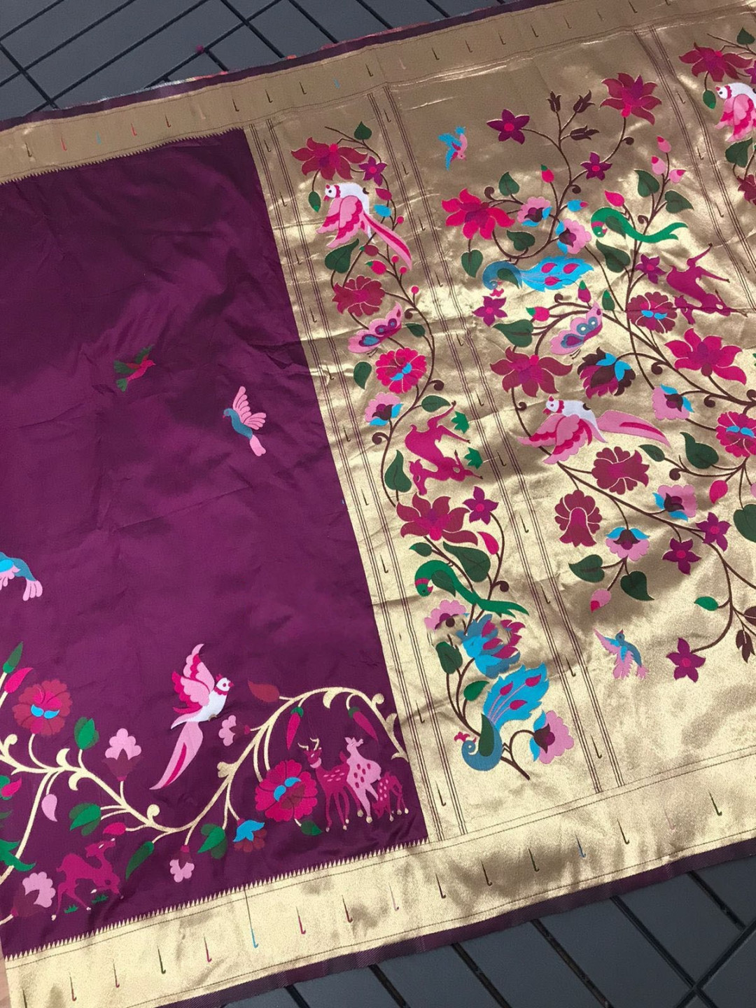 Pure Paithani Silk Saree with Traditional Zari Weaving