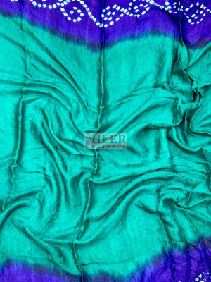 Multi colour premium bandhej silk saree with hand bandhej and ...